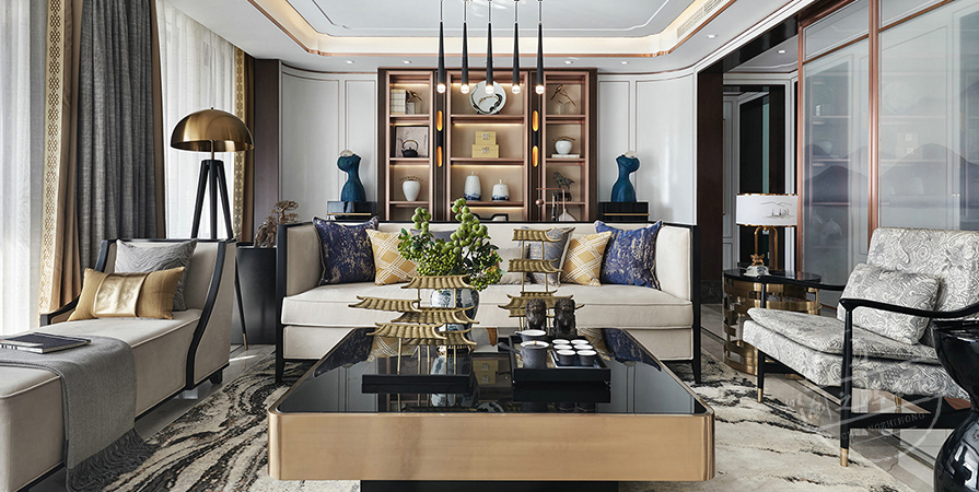 城東春曉118㎡新中式風(fēng)格三居室裝修案例