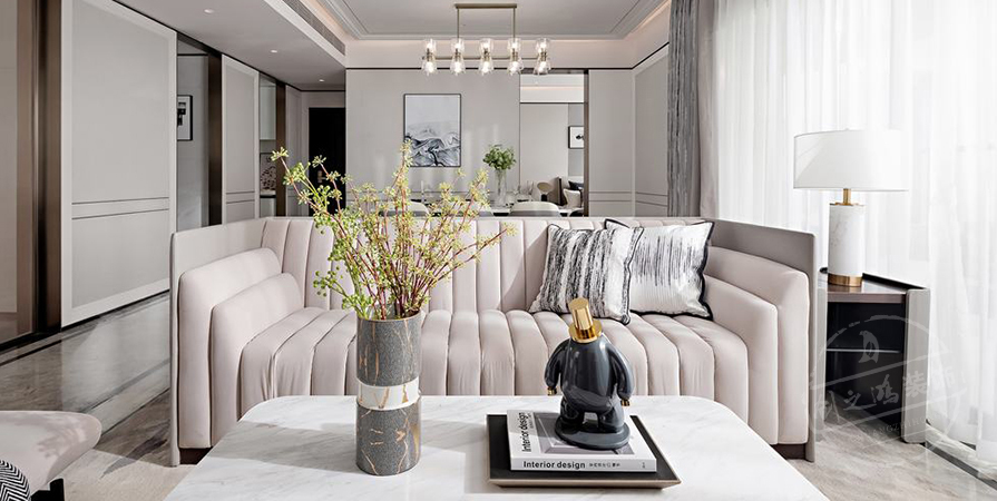 城東春曉110㎡輕奢風(fēng)格三居室裝修案例