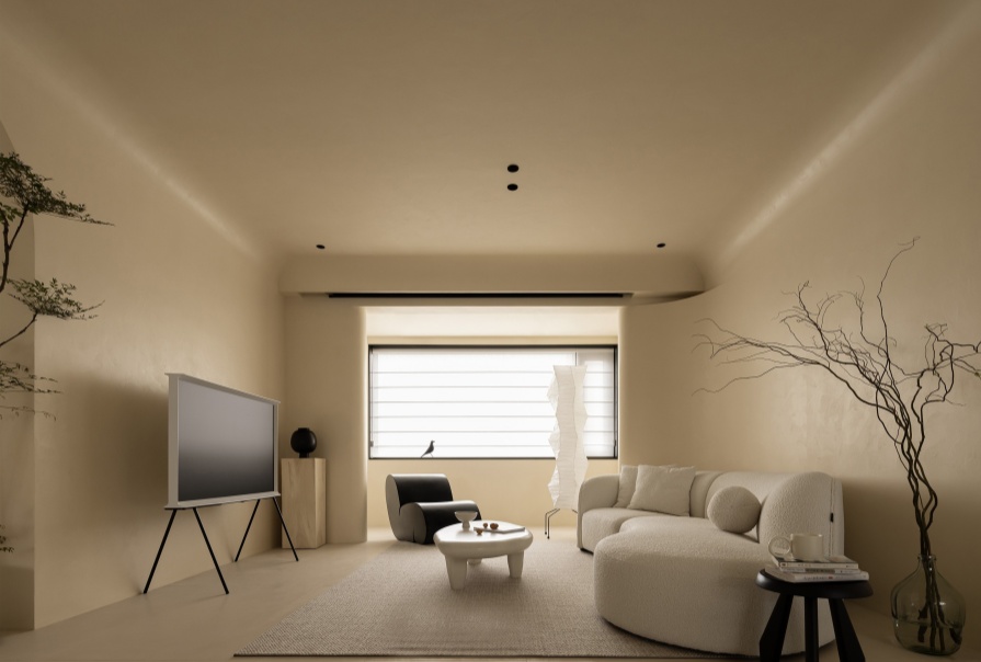 南開悅璽129㎡奶油風(fēng)格三居室裝修案例