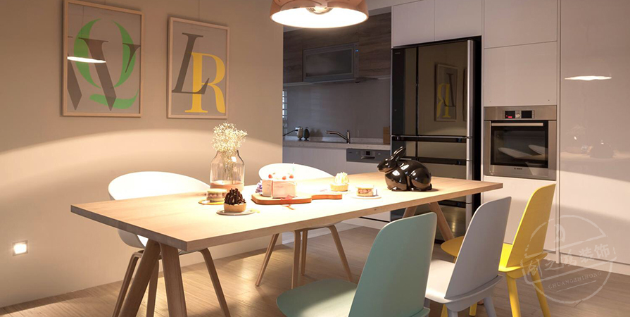 天康園131㎡混搭風(fēng)格三居室裝修案例