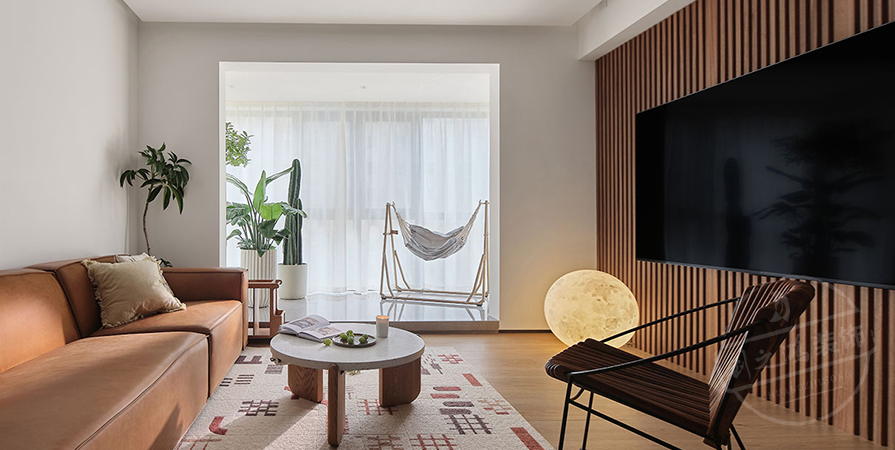 金地萬悅城102㎡原木風(fēng)格三居室裝修案例